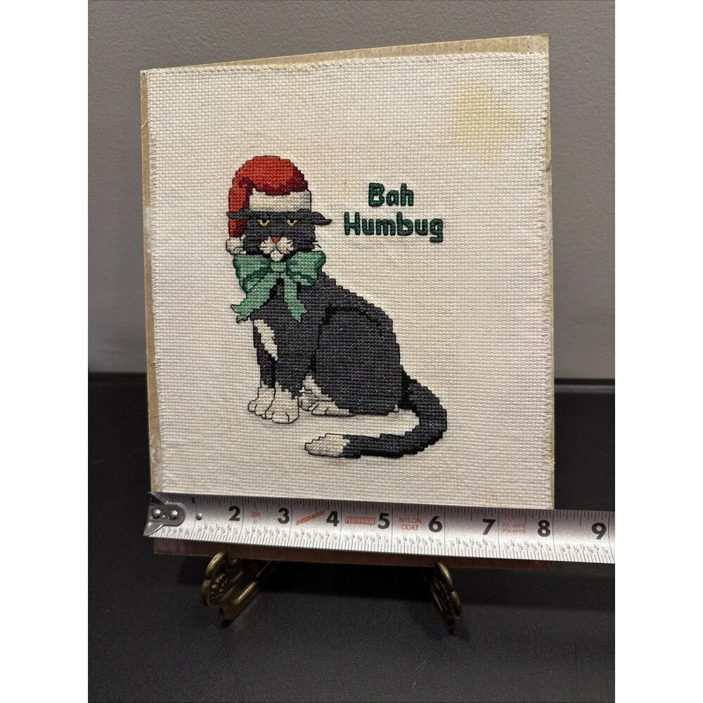 Designs for the Needle Counted Cross Stitch Kit Bah Humbug #226-0112 5”x7” Done